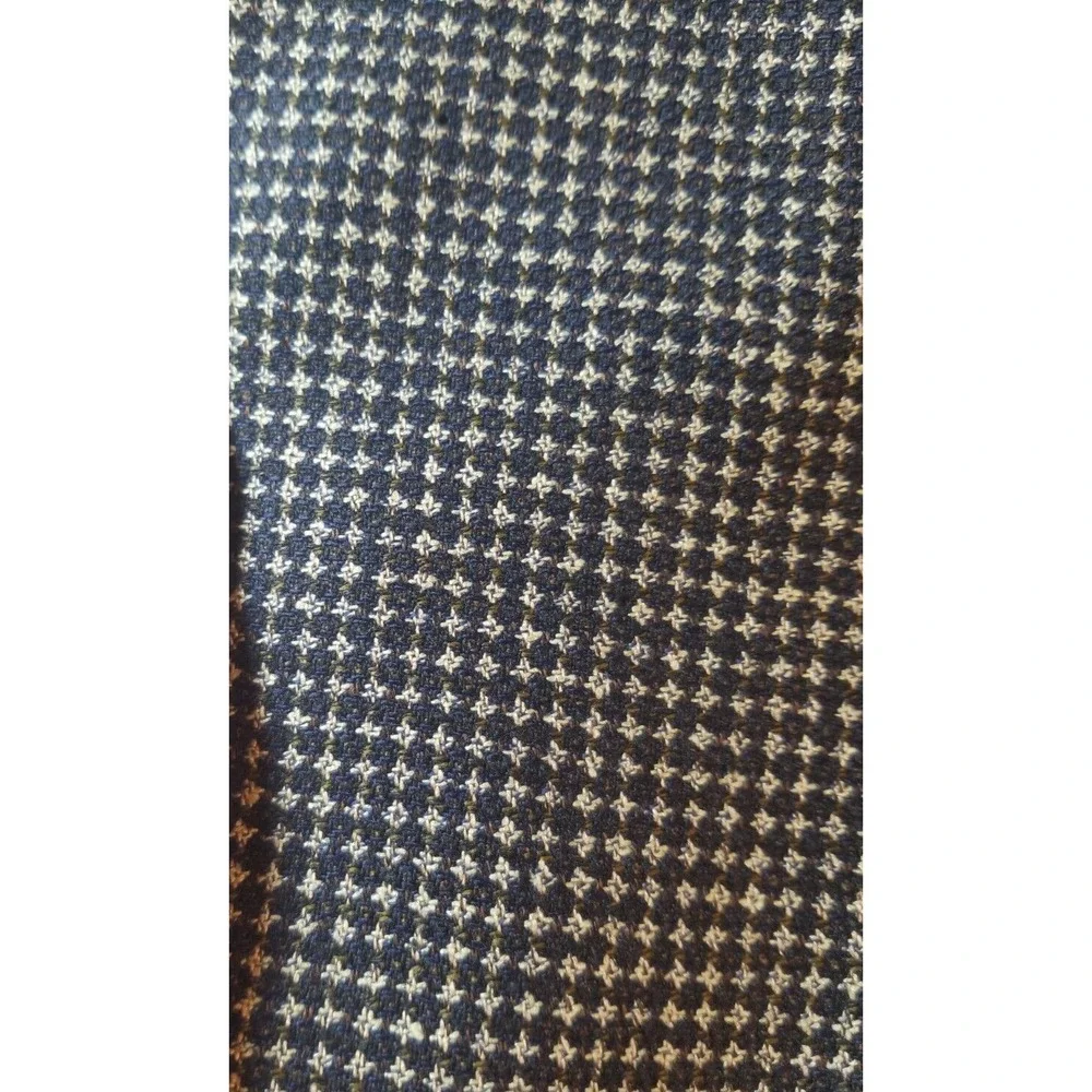 Louis Feraud Micro Check Black/Tan Wool & Silk 2‎ Button Front Blazer 48L Career